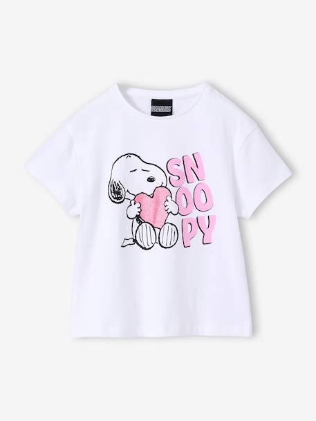 T-shirt manches courtes fille Snoopy blanc - vertbaudet enfant 
