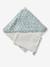 Customisable cotton muslin bath cape and wash mitt MARGUERITE printed blue - vertbaudet enfant 
