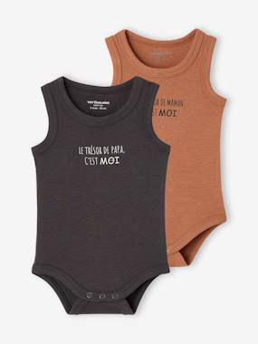 Bébé-Lot de 2 bodies garçon coton biologique