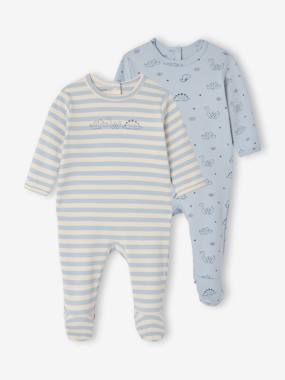 Baby-Pyjamas & Sleepsuits-Pack of 2 dinosaur pyjamas 