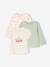 Pack of 3 long-sleeved t-shirts for girls - BASICS ecru+striped red - vertbaudet enfant 
