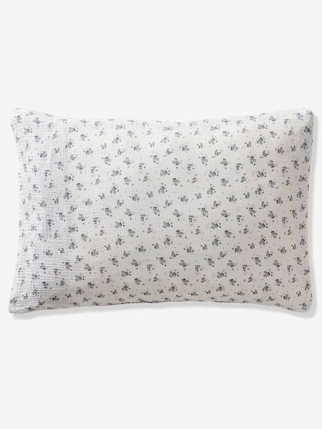 Duvet cover and pillowcase set in RETRO FLOWERS cotton gauze, with recycled cotton printed pink - vertbaudet enfant 