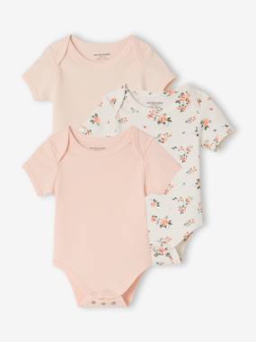 Baby-Pack of 3 short-sleeved baby bodysuits