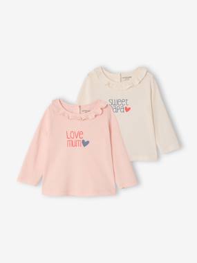-Lot 2 T-shirt manches longues collerette