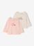 Pack of 2 long-sleeved frilled T-shirts pale pink - vertbaudet enfant 