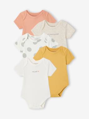 Baby-Bodysuits-Pack of 5 short-sleeved baby bodysuits