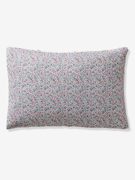 Duvet cover and pillowcase set in RETRO FLOWERS cotton gauze, with recycled cotton printed pink - vertbaudet enfant 