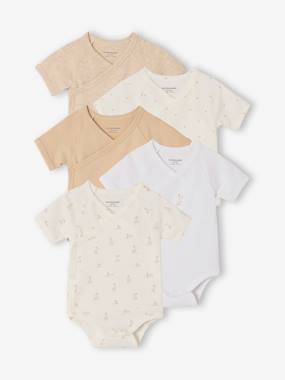 -Lot 5 bodies bébé manches courtes lapin