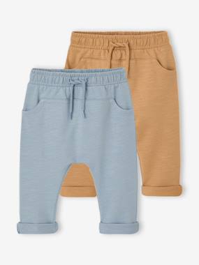 Lot de 2 pantalons bébé en molleton - vertbaudet enfant Lot de 2 pantalons bébé en molleton - vertbaudet enfant