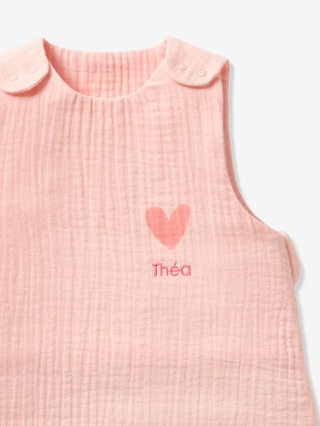 Summer Baby Sleeping Bag in Organic Cotton* Gauze, No Lining coral+grey blue - vertbaudet enfant 