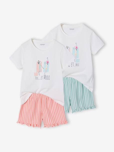Pack of 2 girls' pyjama shorts ecru - vertbaudet enfant 