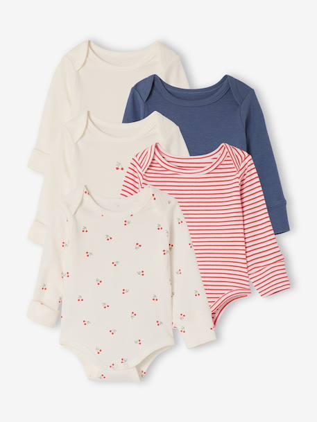 Pack of 2 long-sleeved cherry bodysuits red - vertbaudet enfant 
