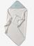 Customisable cotton muslin bath cape and wash mitt MARGUERITE printed blue - vertbaudet enfant 