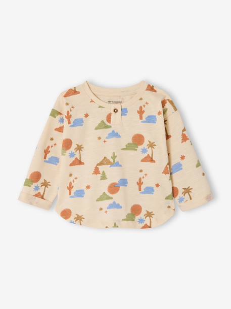 Set of T-shirt and trousers for baby boys printed beige - vertbaudet enfant 