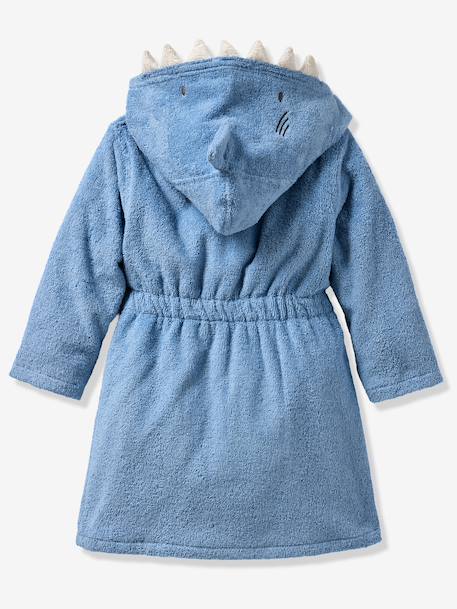 Shark Bathrobe with Recycled Cotton, for Children blue - vertbaudet enfant 