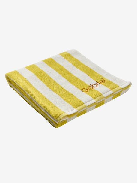 Striped Bath Towel with Recycled Cotton, Transat striped blue+striped pink+striped yellow - vertbaudet enfant 