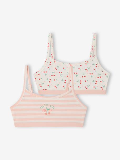 Pack of 2 organic cotton girls bras rose - vertbaudet enfant 