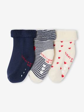 Baby-Pack of 3 pairs of 'hearts' socks for baby girls