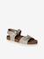 Sandales enfant cuir à doubles boucles or+rose pâle - vertbaudet enfant 