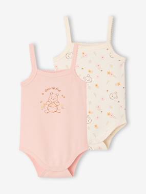 Baby-Bodysuits-Pack of 2 WINNIE L'OURSON sleeveless bodysuits 