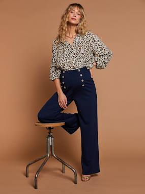 Maternity-Leopard print nursing shirt