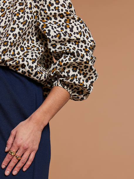 Leopard print nursing shirt ecru - vertbaudet enfant 