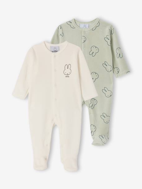 Set of newborn pyjamas for babies Miffy grey green - vertbaudet enfant 