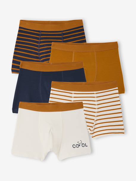 Pack of 5 boys' bike boxers ecru - vertbaudet enfant 