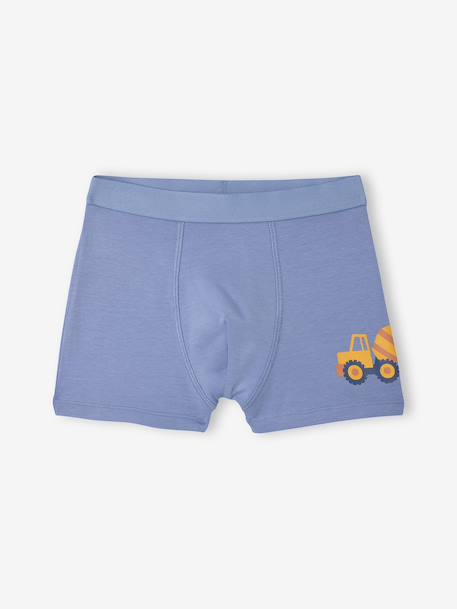 Pack of 2 boys' boxers with digger print ocean blue - vertbaudet enfant 