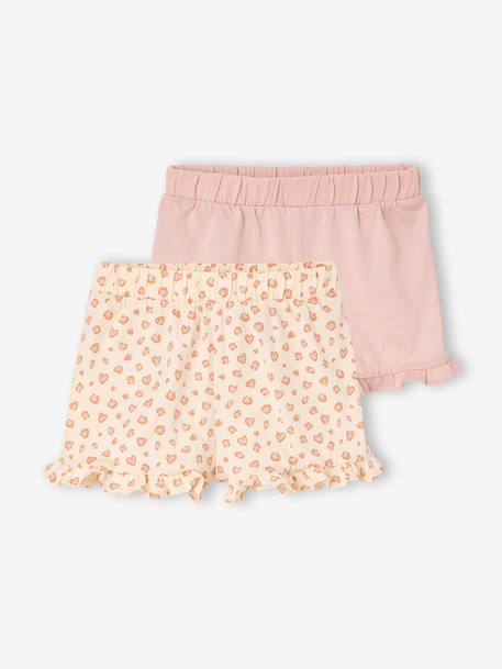 Pack of 2 frilly shorts ecru - vertbaudet enfant 
