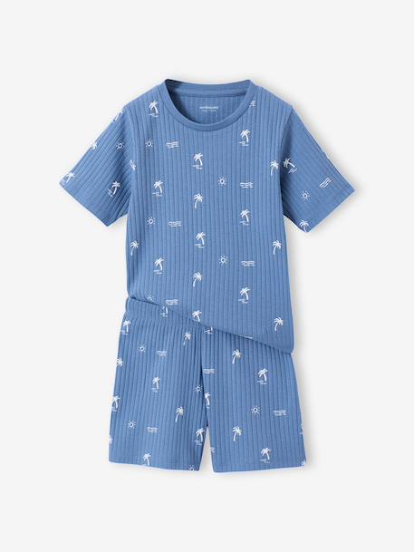 Pack of 2 boys' short pyjamas denim blue - vertbaudet enfant 