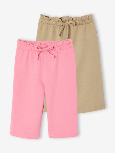 Lot de 2 pantalons larges bébé fille rose - vertbaudet enfant 