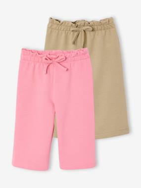 Baby-Pack of 2 wide-leg trousers for baby girls