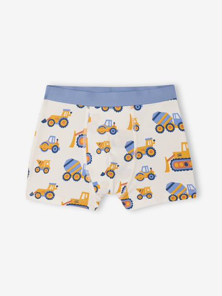 Pack of 2 boys' boxers with digger print ocean blue - vertbaudet enfant 
