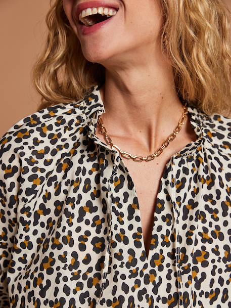 Leopard print nursing shirt ecru - vertbaudet enfant 