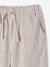 Girl's wide leg fluid trousers striped beige - vertbaudet enfant 