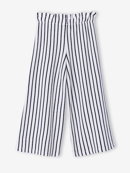 Wide striped knitted leggings striped blue+striped red - vertbaudet enfant 