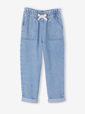 -Pantalon paperbag denim