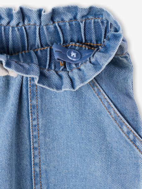 Paperbag denim trouser light blue+medium blue - vertbaudet enfant 