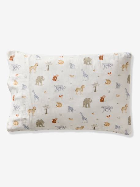MISSION SAFARI duvet cover and pillowcase bedding set in cotton gauze, with recycled cotton ecru - vertbaudet enfant 