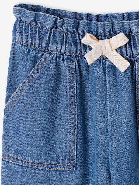 Paperbag denim trouser light blue+medium blue - vertbaudet enfant 