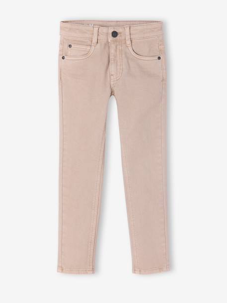 NARROW Hip, MorphologiK Slim Leg Coloured Trousers, for Boys beige+black+clay beige+emerald green+night blue+tomato red - vertbaudet enfant 