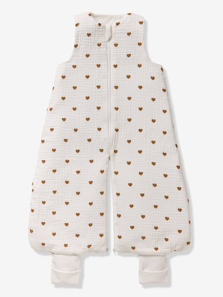 Cotton muslin HEARTS summer pramwsuit printed white - vertbaudet enfant 