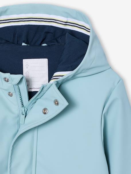 Hooded rain coat with multiple pockets aqua green - vertbaudet enfant 