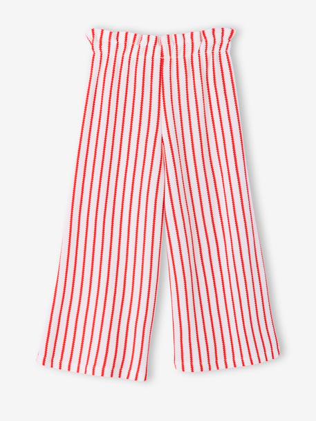 Wide striped knitted leggings striped blue+striped red - vertbaudet enfant 