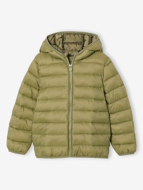 Light Padded Jacket with Hood for Boys black+emerald green+hazel+medium blue+navy blue+olive+pecan nut+red - vertbaudet enfant 