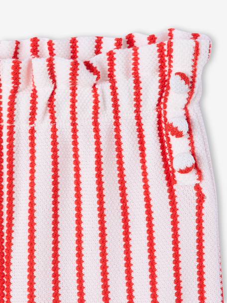 Wide striped knitted leggings striped blue+striped red - vertbaudet enfant 