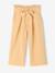 Cropped, Wide Leg Paperbag Trousers in Cotton Gauze for Girls beige+green+old rose+sage green+yellow - vertbaudet enfant 