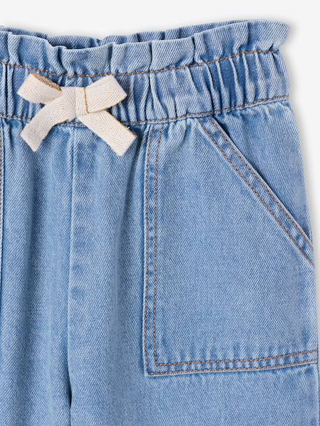 Paperbag denim trouser light blue+medium blue - vertbaudet enfant 
