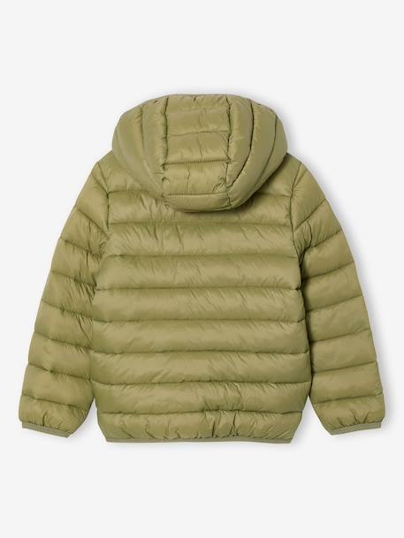 Doudoune garçon légère à capuche bleu moyen+marine+noir+noisette+noix de pécan+olive+rouge+vert émeraude - vertbaudet enfant 
